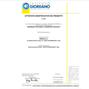 ATTESTATO IDENTIFICATIVO AGGREGATI NATURALI E RICICLATI